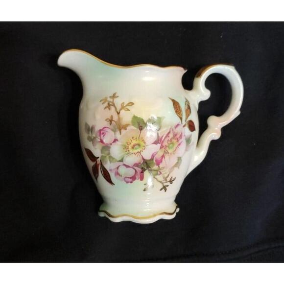 Vintage Creamer Schumann Arzberg Wild Rose Pattern FANCY gold details! - Picture 1 of 9